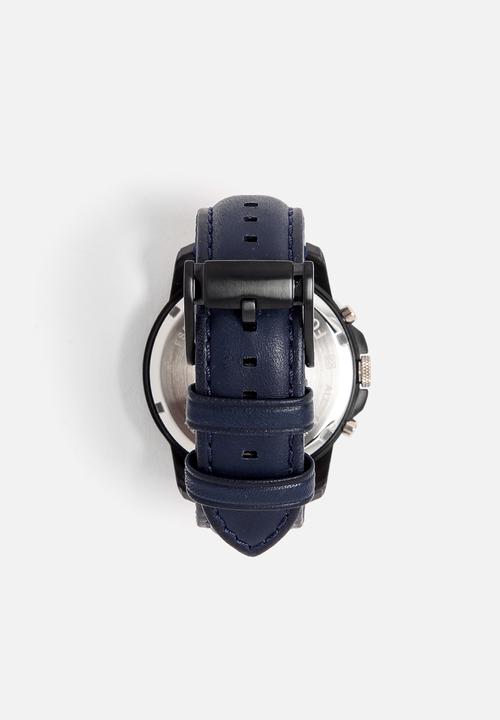 Fossil - Grant - Blue Strap / Grey Face