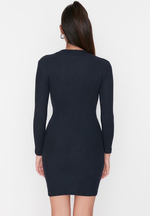 Trendyol - 2-pack turtleneck knit dress - black/grey