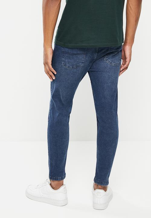 Brave Soul - Mjn-madisoncrodb crop denim skinny - dark blue