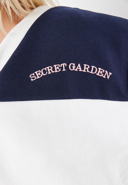 Trendyol - Colour block v-neck sweatshirt - navy