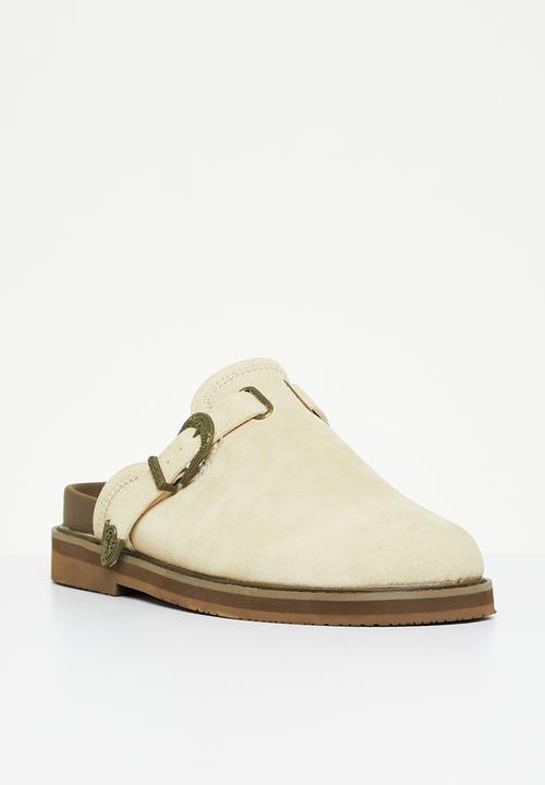 Jonathan D - Outlaw mule - cream, tan & teal