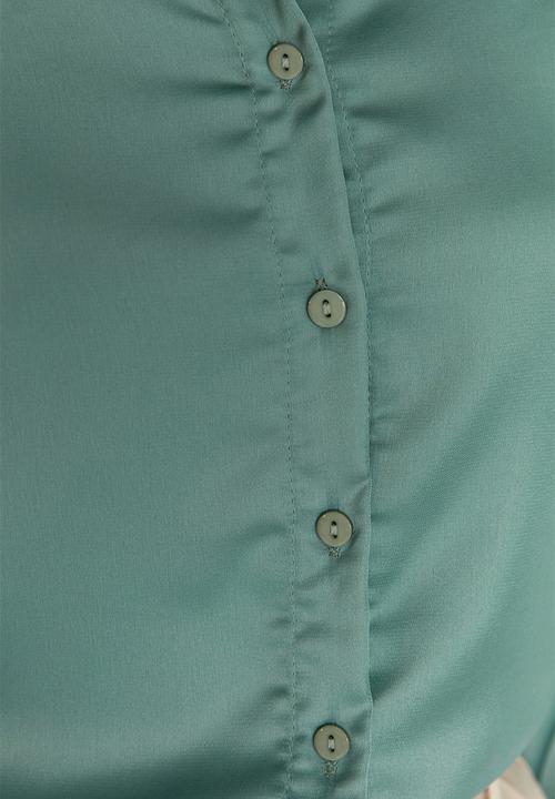 Trendyol - Basic satin shirt - green