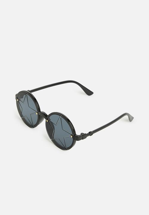 Pop Candy - Girls star round sunnies - black