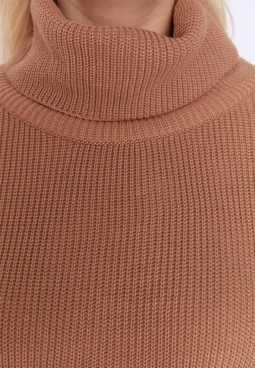 Trendyol - Plus turtleneck knit sweater - brown