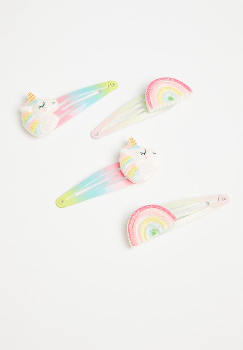 Pop Candy - Girls unicorn hair clips - multi