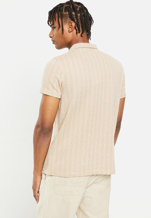 Brave Soul - Mps-501weave golfer - beige & ecru