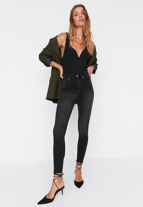 Trendyol - Washed skinny jeans - black