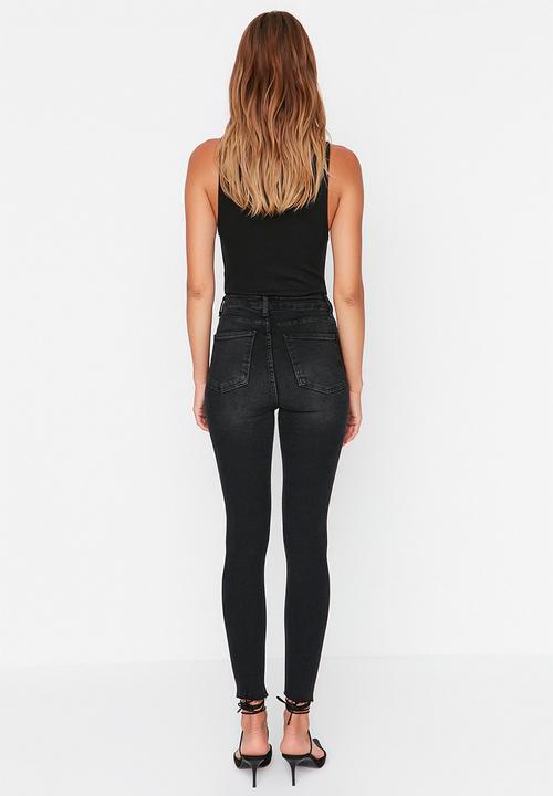 Trendyol - Washed skinny jeans - black
