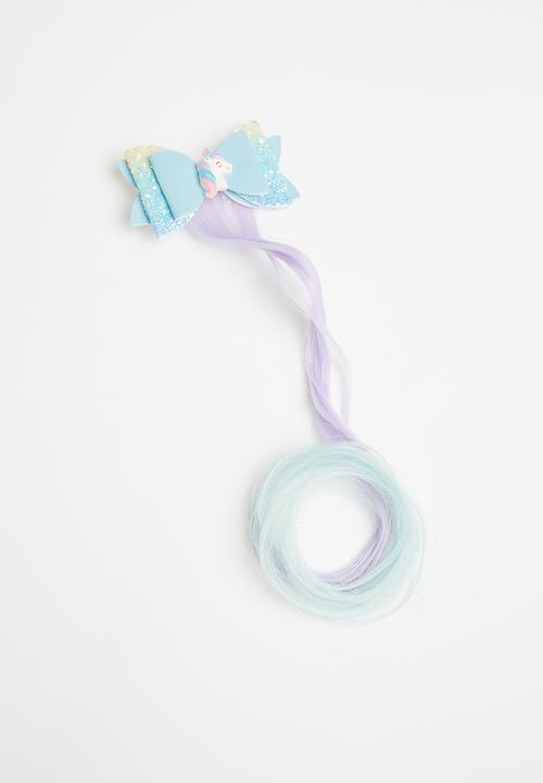 Pop Candy - Girls hair bow - purple & blue 