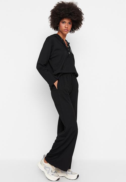 Trendyol - Wide leg sweatpants - black