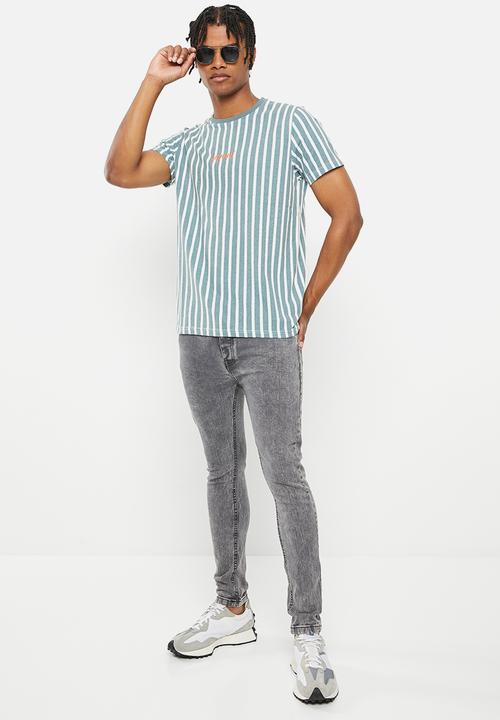 Brave Soul - Mjn-jacegrey acid wash skinny - charcoal