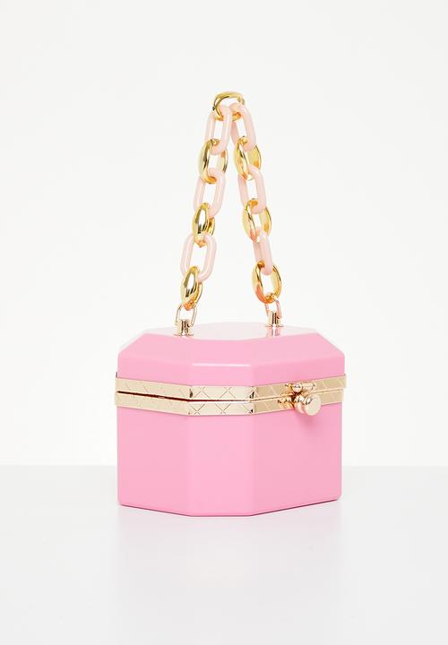 Tessa Design - Jenna clutch bag with chain - pink