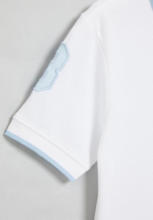 POLO - Boys numerical short sleeve golfer - white