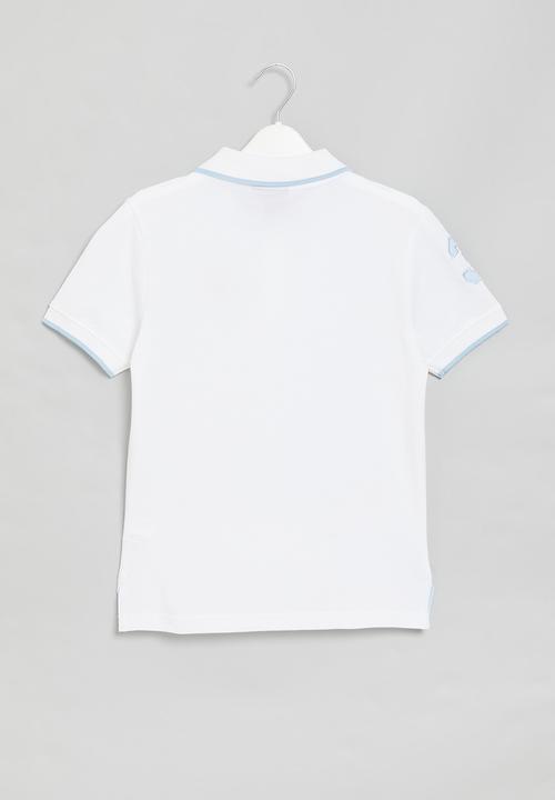 POLO - Boys numerical short sleeve golfer - white