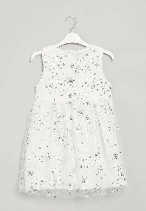 Pop Candy - Girls star dress - white