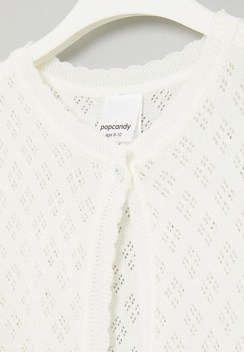 Pop Candy - Girls cropped cardigan - white
