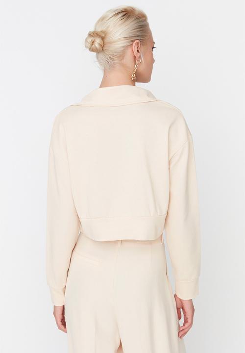 Trendyol - Polo crop sweatshirt - stone