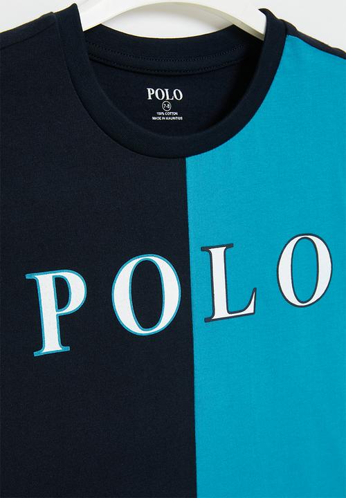 POLO - Boys colour blocked tee - navy