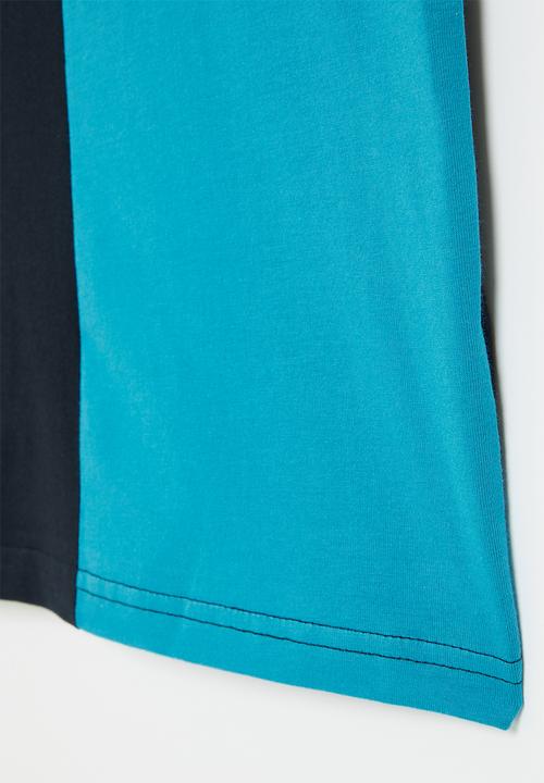 POLO - Boys colour blocked tee - navy