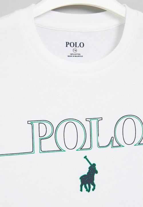 POLO - Boys printed short sleeve tee - white
