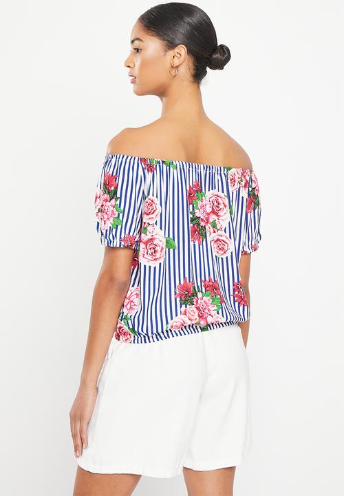 HAILYS - Off shoulder top - navy
