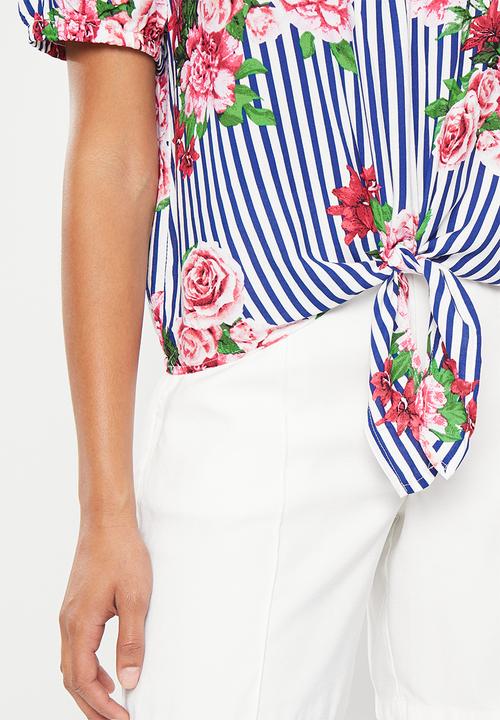 HAILYS - Off shoulder top - navy