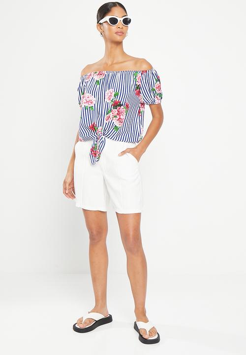 HAILYS - Off shoulder top - navy