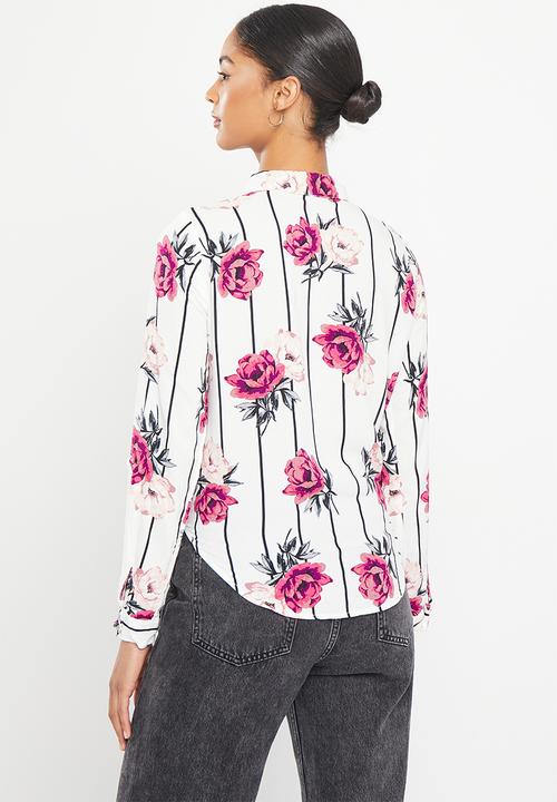 HAILYS - Long sleeved shirt  - white & purple