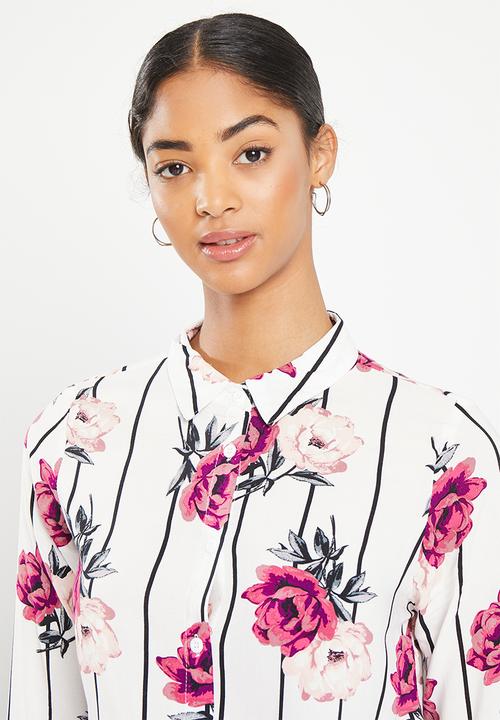 HAILYS - Long sleeved shirt  - white & purple