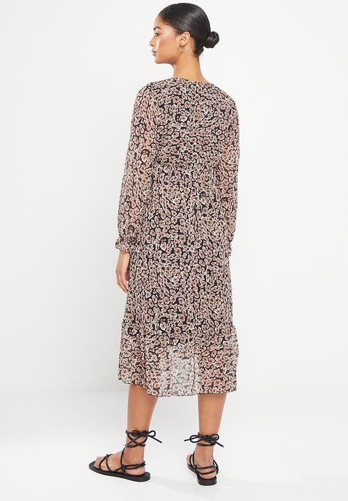 HAILYS - Midi dress - black & brown