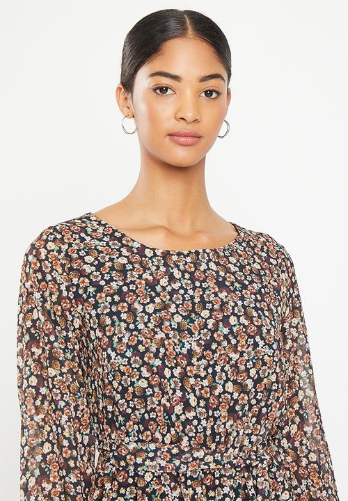 HAILYS - Short dress - black & brown