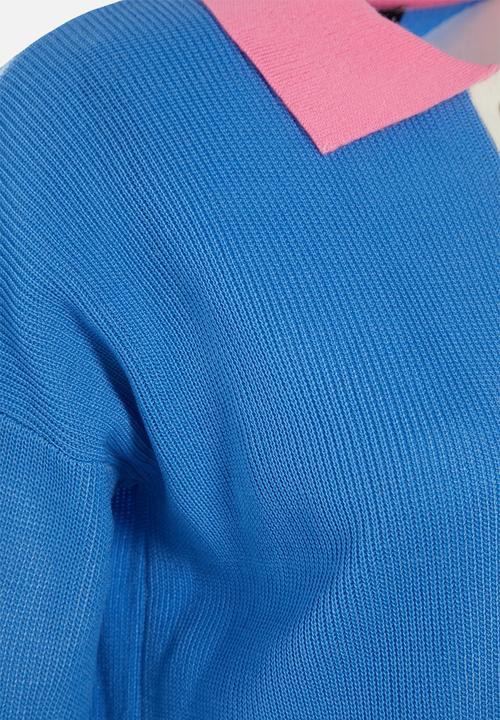Trendyol - Polo collar midi dress - blue