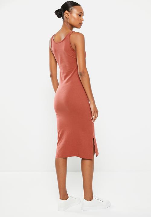 Calvin Klein - Logo strappy maxi dress - terracotta tile