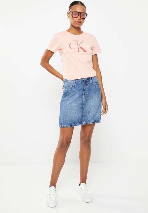 Calvin Klein - Ck short sleeve knit tshirt - pink blush