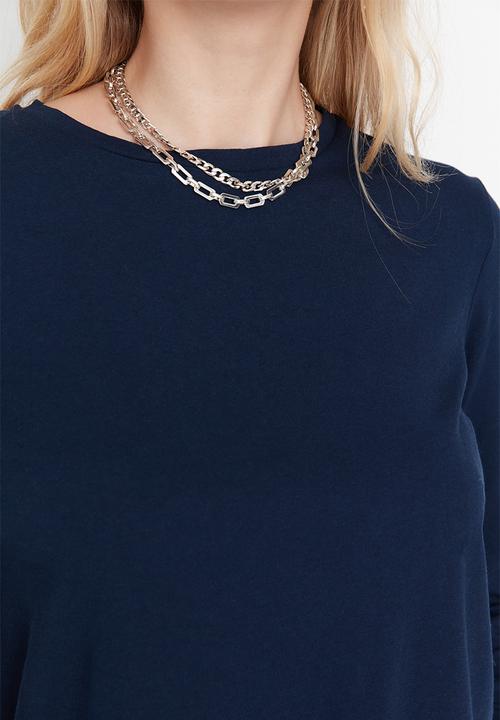 Trendyol - 2-Pack basic long sleeve T-shirt - navy/white