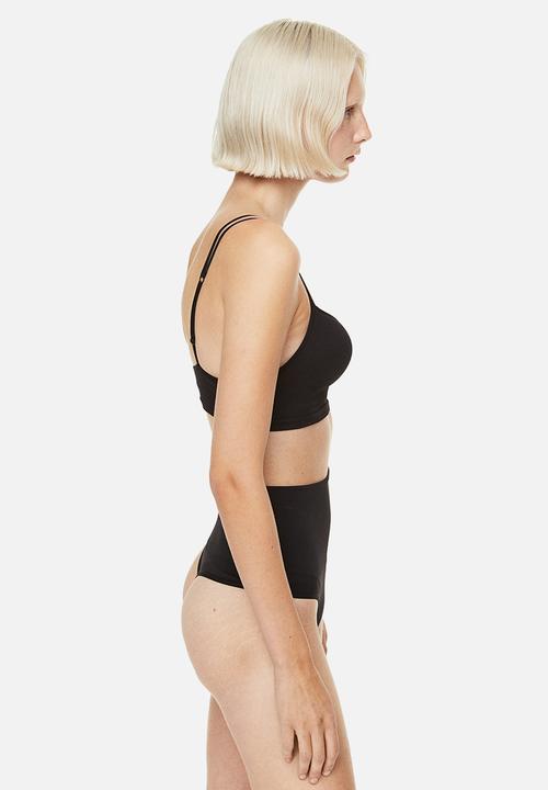 H&M - 2-Pack medium shaping thongs - black