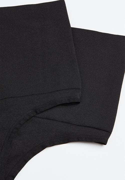 H&M - 2-Pack medium shaping thongs - black