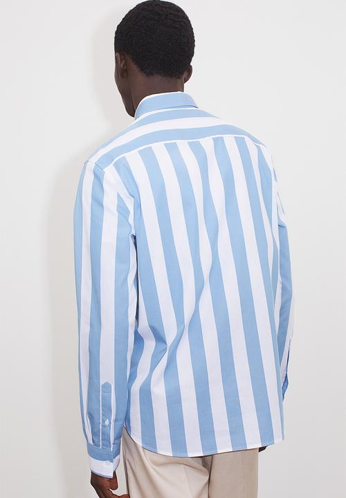 H&M - Regular fit shirt - light blue & white striped
