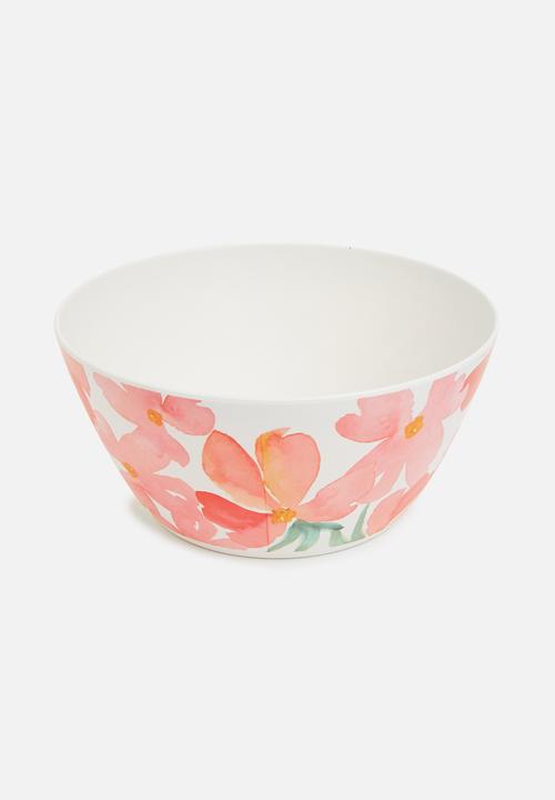 Excellent Houseware - Rose melamine serving bowl set of 3-pink