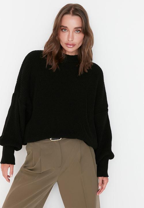 Trendyol - Oversized knit sweater vest - black