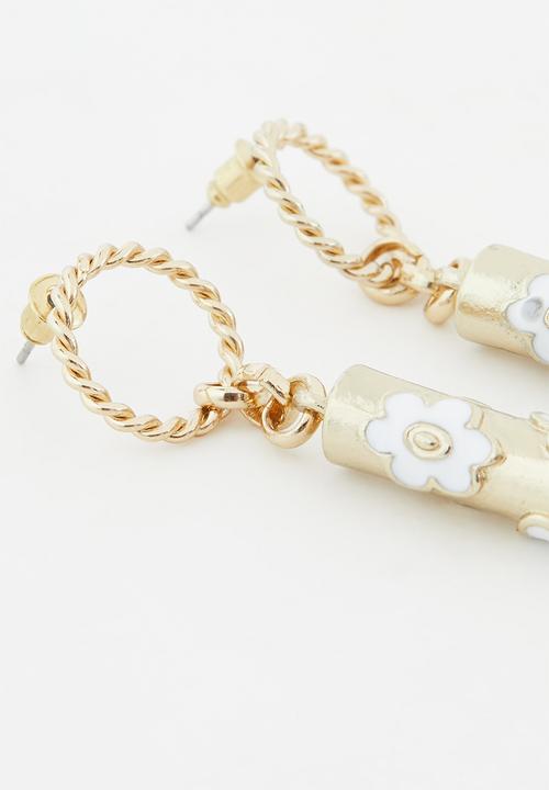 Superbalist - Daisy print earrings - gold