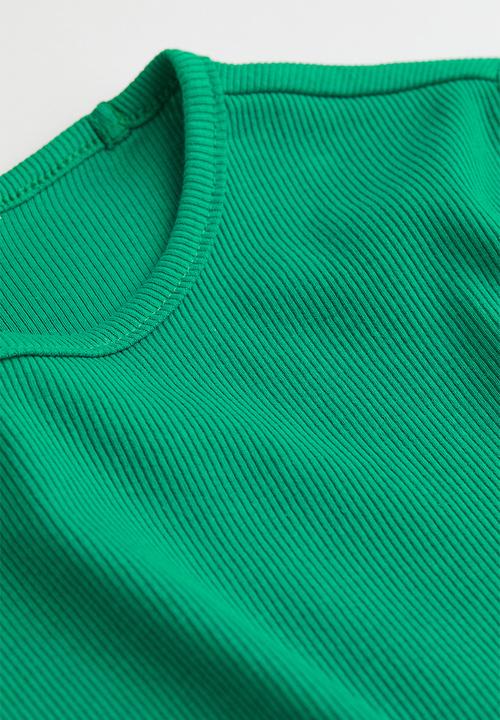 H&M - Ribbed cropped top - green