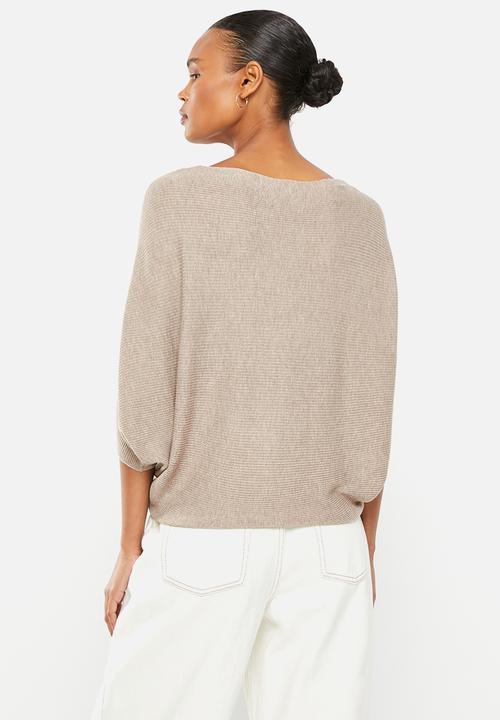Noisy May - New behave batsleeve pullover knit - simply taupe