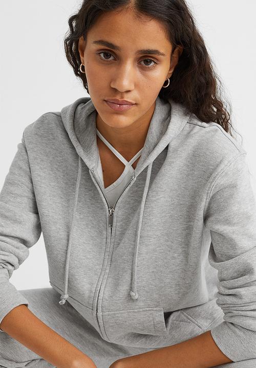 H&M - Zip-through hoodie - light grey marl