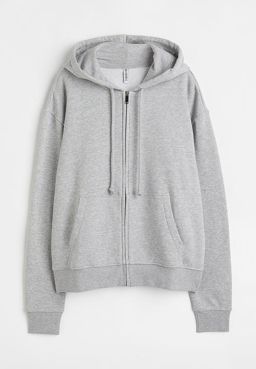 H&M - Zip-through hoodie - light grey marl