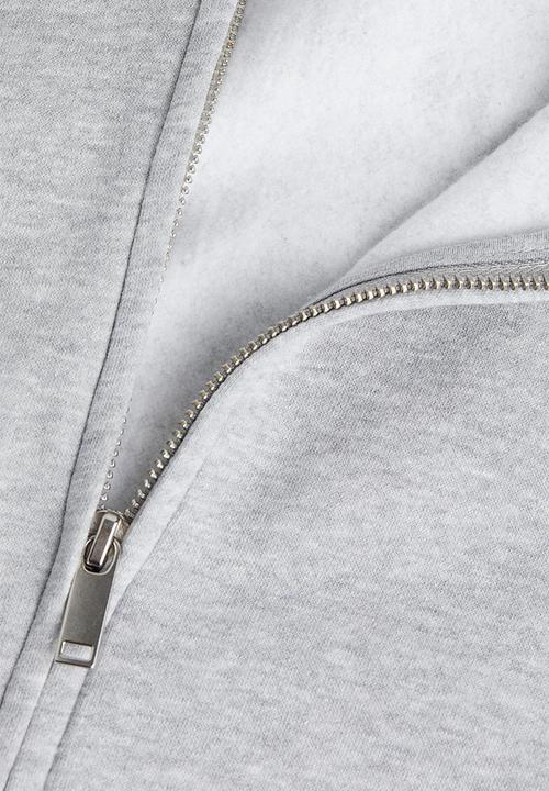 H&M - Zip-through hoodie - light grey marl