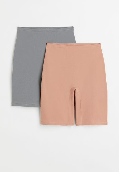 H&M - 2 Pack light shaping bikers - grey & beige 