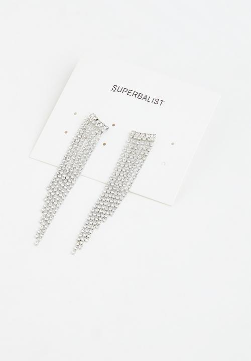 Superbalist - Joss diamante earrings - silver