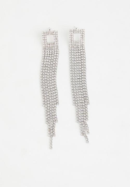 Superbalist - Statement diamante earrings - silver
