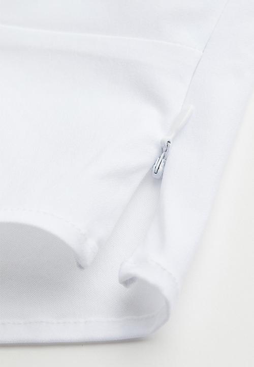 H&M - Corset-style v-neck shirt - white